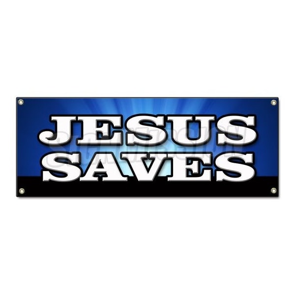 Signmission JESUS SAVES BANNER SIGN church religious pastor bible christian message sermon B-Jesus Saves - main